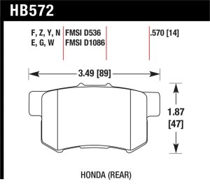 Acura TL Brake Pads - Rear - Hawk Performance - HPS Street - `07-`08